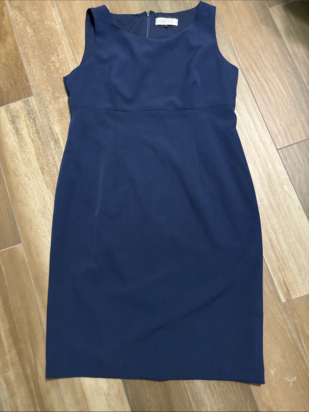 Kasper Navy Sleeveless Midi Sheath Dress - Picture 3 of 5